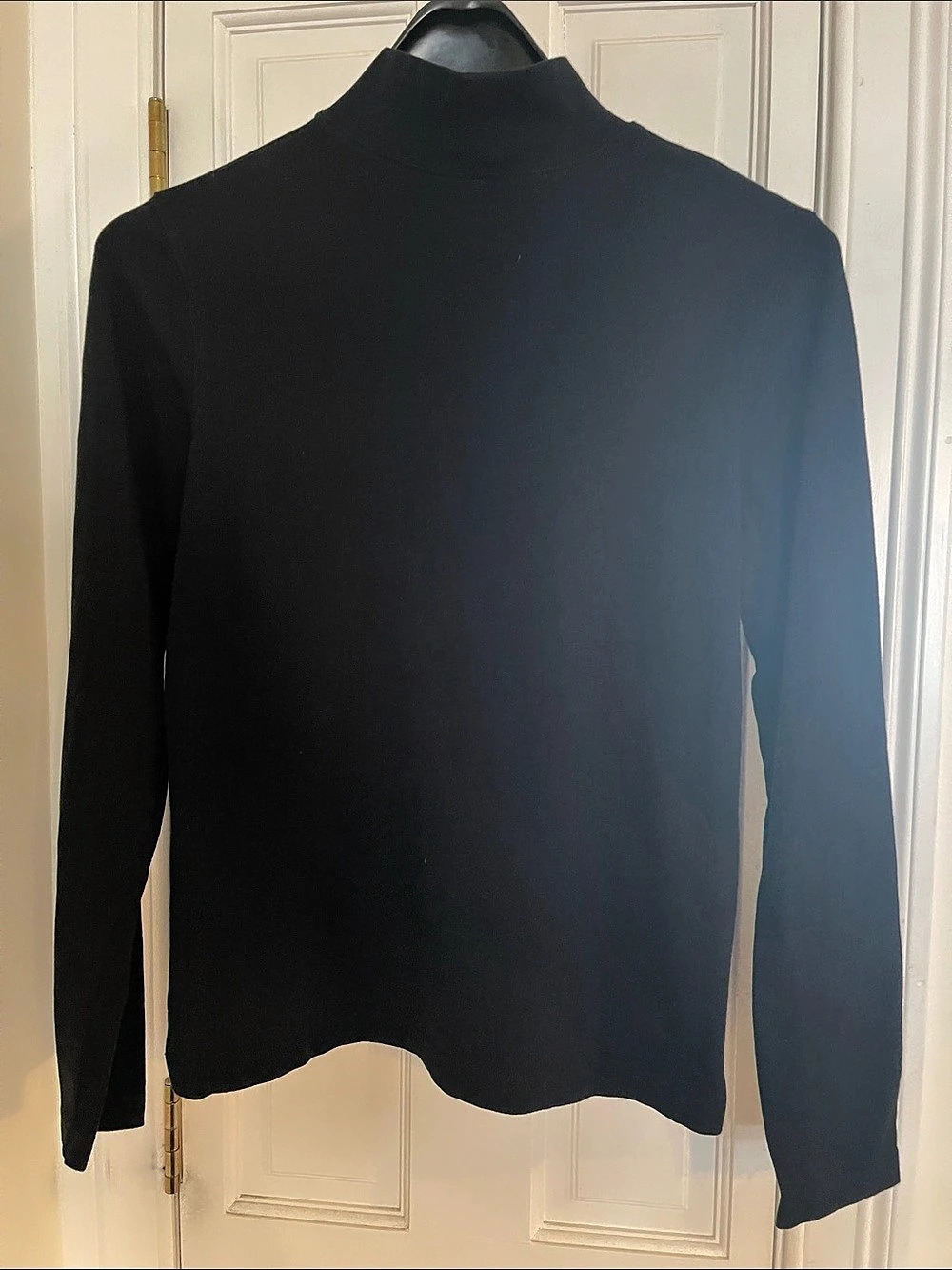croft & barrow Classic Long Sleeve Mockneck Black Long Sleeve Size Medium